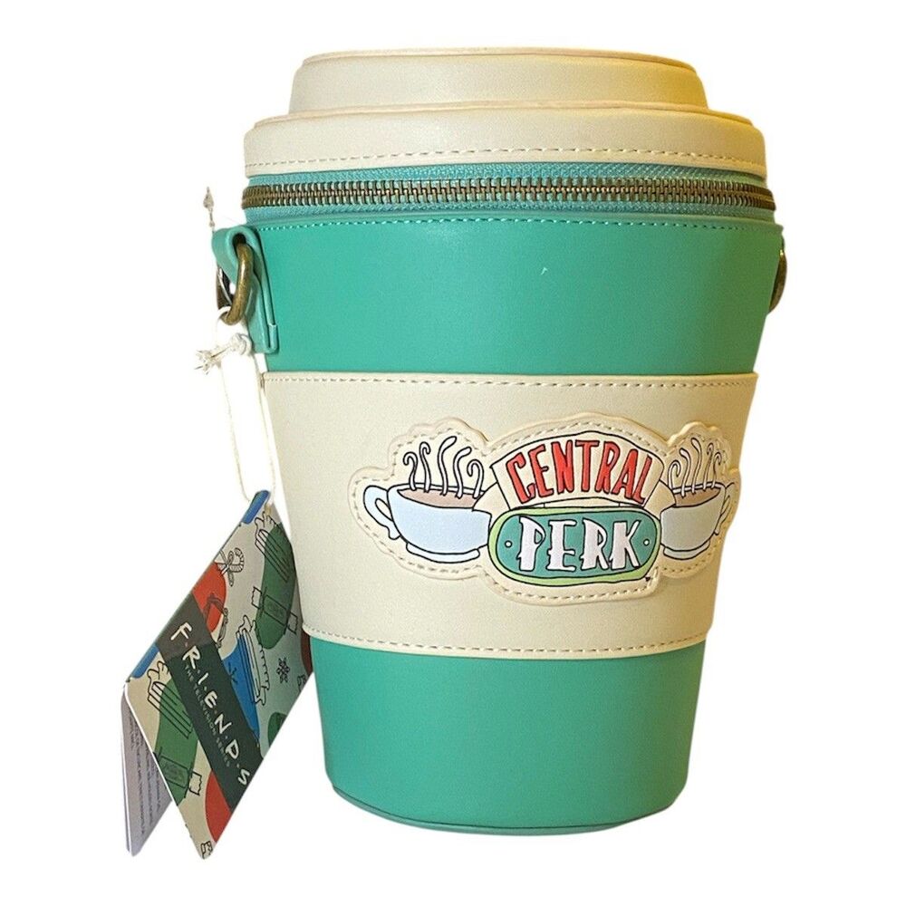 LOUNGEFLY  Friends Central Perk To-Go Coffee Cup Scented Crossbody Bag NEw - Picture 8 of 11
